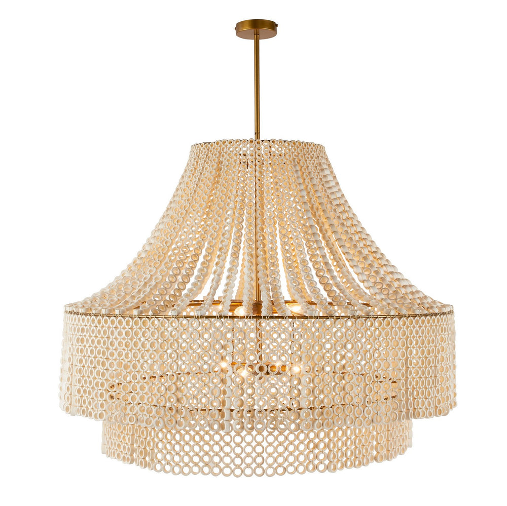 Arteriors - Eight Light Chandelier - Hannie - White/Antique Brass- Union Lighting Luminaires Decor