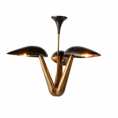 Arteriors - Three Light Chandelier - Everglades - Blackened Iron/Antique Brass- Union Lighting Luminaires Decor