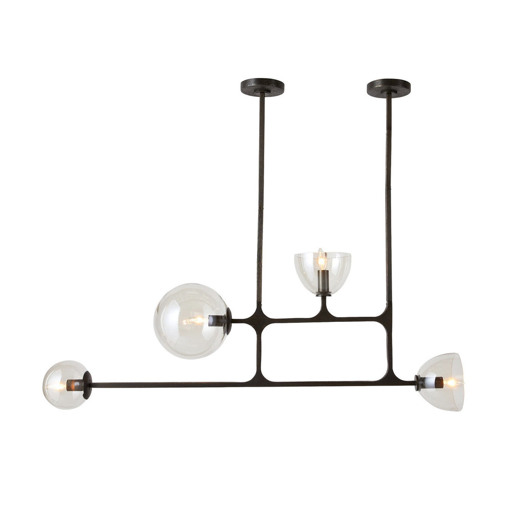 Arteriors - Four Light Linear Chandelier - Dillon - English Bronze/Smoke- Union Lighting Luminaires Decor