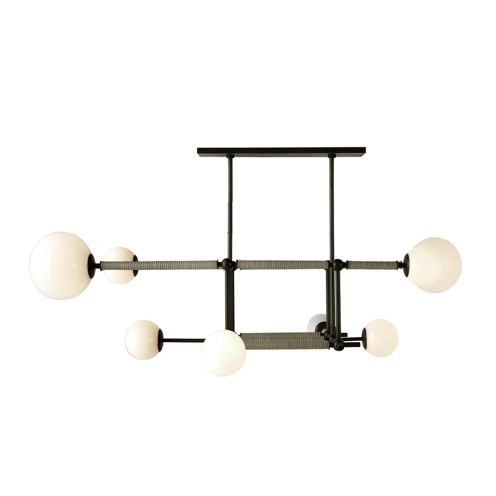 Arteriors - Eight Light Linear Chandelier - Erica - English Bronze/Opal/Taupe- Union Lighting Luminaires Decor
