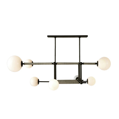 Arteriors - Eight Light Linear Chandelier - Erica - English Bronze/Opal/Taupe- Union Lighting Luminaires Decor