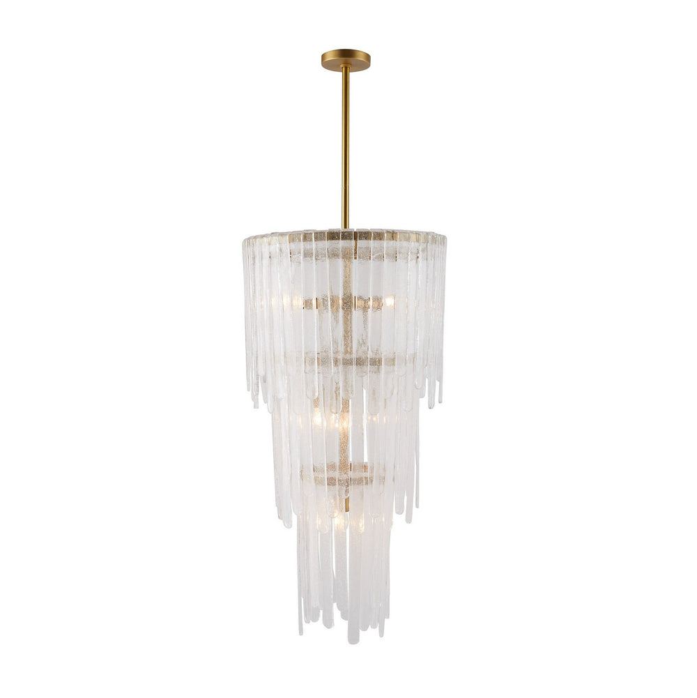 Arteriors - Seven Light Chandelier - Raine - Clear Seedy/Antique Brass- Union Lighting Luminaires Decor