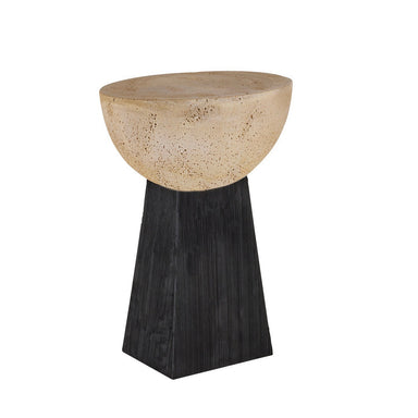 Arteriors - Accent Table - Dorian - Chai Travertine/Black- Union Lighting Luminaires Decor