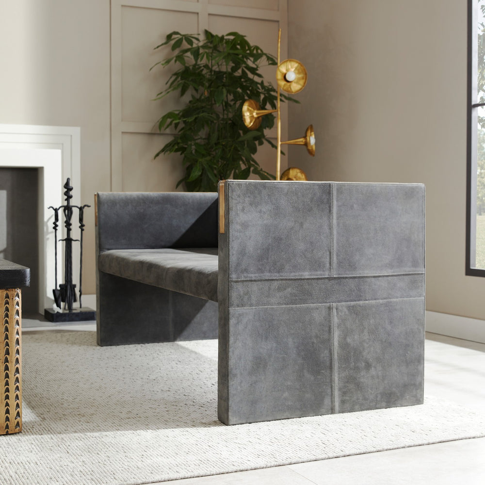 Arteriors - Settee - Donovan - Slate Grey/Antique Brass- Union Lighting Luminaires Decor