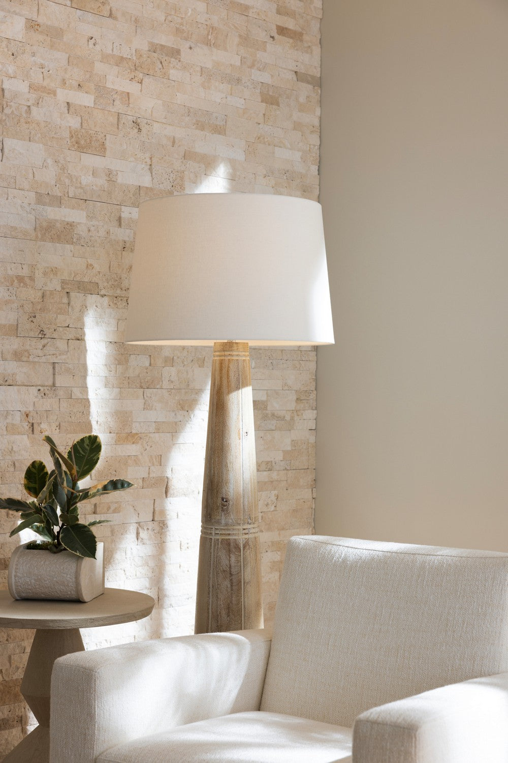 Arteriors - One Light Floor Lamp - Elmhurst - Whitewashed/Polished Nickel/Off-White/Off-White- Union Lighting Luminaires Decor