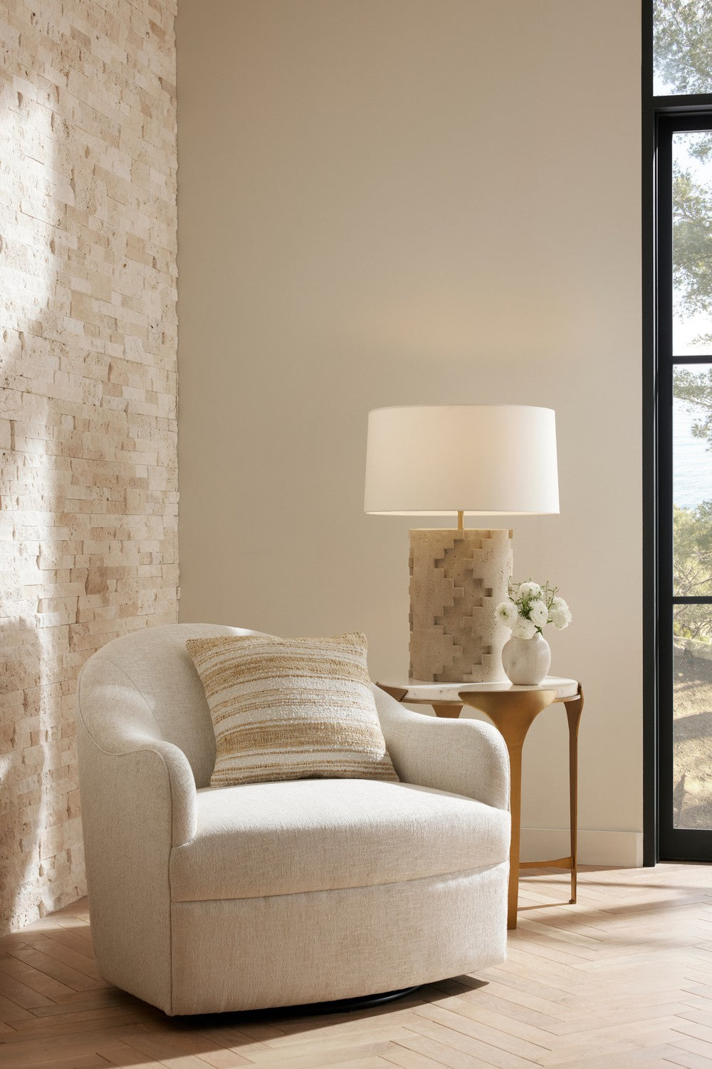 Arteriors - One Light Table Lamp - Cornwall - Sand/Antique Brass/Ivory/White- Union Lighting Luminaires Decor