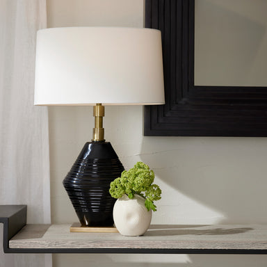 Arteriors - One Light Table Lamp - Estrada - Navy Optic/Antique Brass/Off-White/White- Union Lighting Luminaires Decor