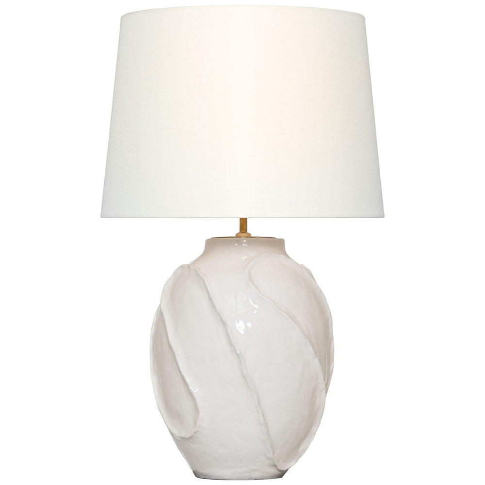 Visual Comfort Signature Canada - LED Table Lamp - Idalia - Glossy White Crackle- Union Lighting Luminaires Decor