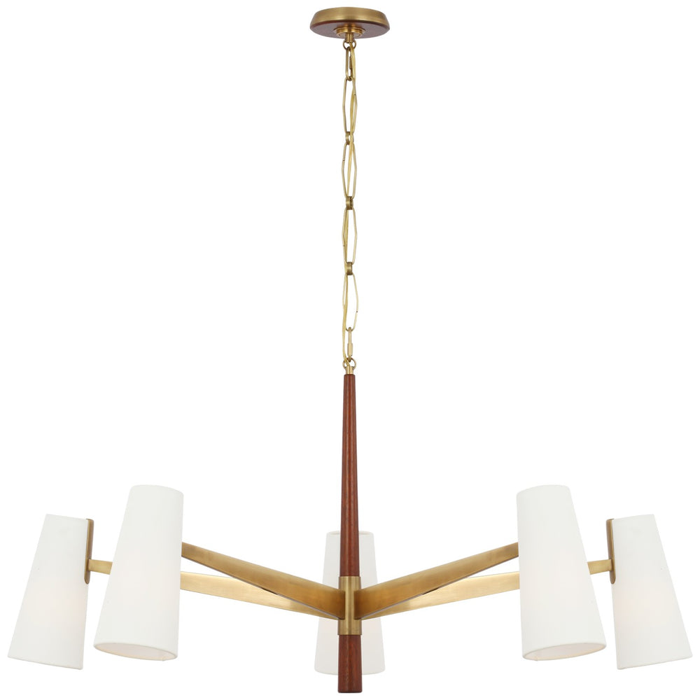 Visual Comfort Signature Canada - LED Chandelier - Olina - Hand-Rubbed Antique Brass and Mahogany- Union Lighting Luminaires Decor