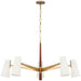 Visual Comfort Signature Canada - LED Chandelier - Olina - Hand-Rubbed Antique Brass and Mahogany- Union Lighting Luminaires Decor