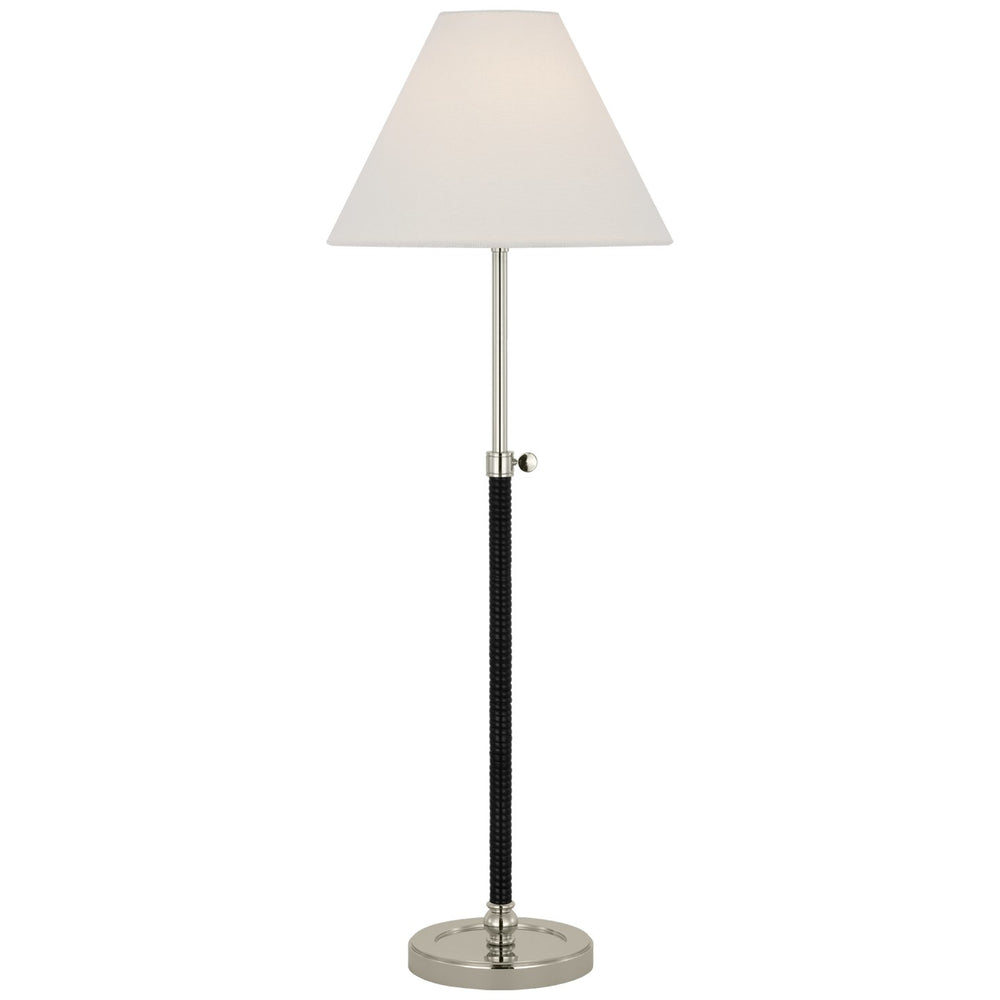 Visual Comfort Signature Canada - LED Buffet Lamp - Basden - Polished Nickel and Black Rattan- Union Lighting Luminaires Decor