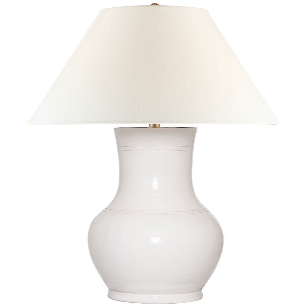 Visual Comfort Signature Canada - LED Table Lamp - Sorrento - Glossy White Crackle- Union Lighting Luminaires Decor