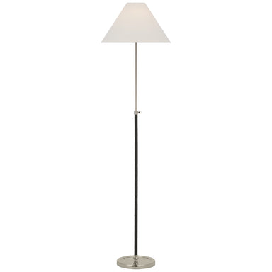 Visual Comfort Signature Canada - LED Floor Lamp - Basden - Polished Nickel and Black Rattan- Union Lighting Luminaires Decor