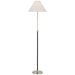 Visual Comfort Signature Canada - LED Floor Lamp - Basden - Polished Nickel and Black Rattan- Union Lighting Luminaires Decor