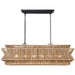 Visual Comfort Signature Canada - LED Linear Pendant - Antigua - Bronze and Natural Abaca- Union Lighting Luminaires Decor