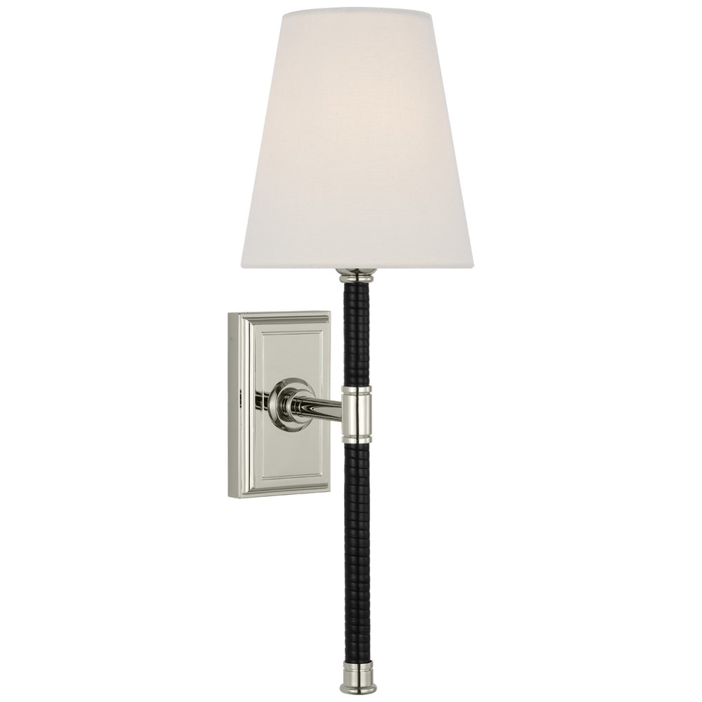 Visual Comfort Signature Canada - LED Wall Sconce - Basden - Polished Nickel and Black Rattan- Union Lighting Luminaires Decor