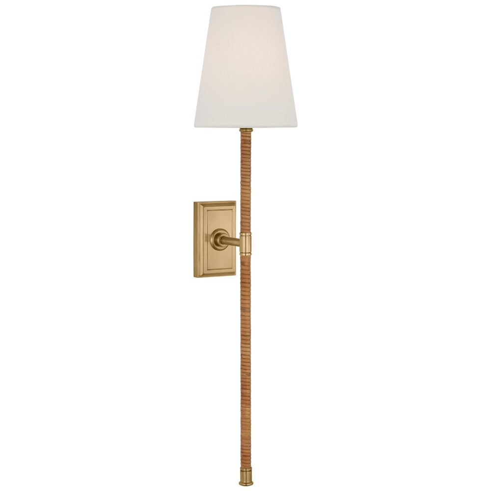 Visual Comfort Signature Canada - LED Wall Sconce - Basden - Antique-Burnished Brass and Natural Rattan- Union Lighting Luminaires Decor