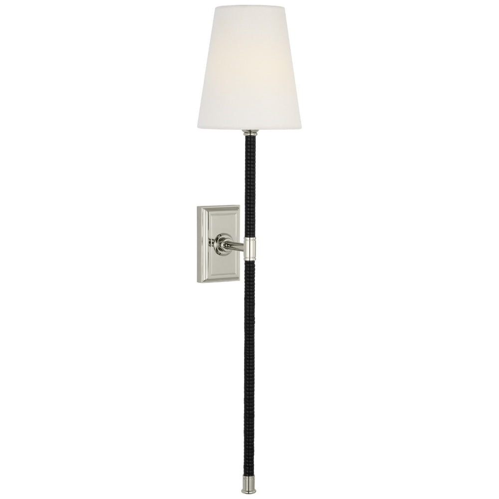 Visual Comfort Signature Canada - LED Wall Sconce - Basden - Polished Nickel and Black Rattan- Union Lighting Luminaires Decor