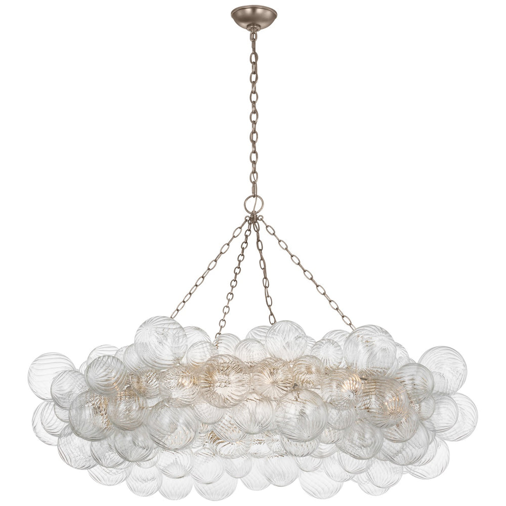 Visual Comfort Signature Canada - LED Chandelier - Talia - Burnished Silver Leaf and Clear Swirled Glass- Union Lighting Luminaires Decor