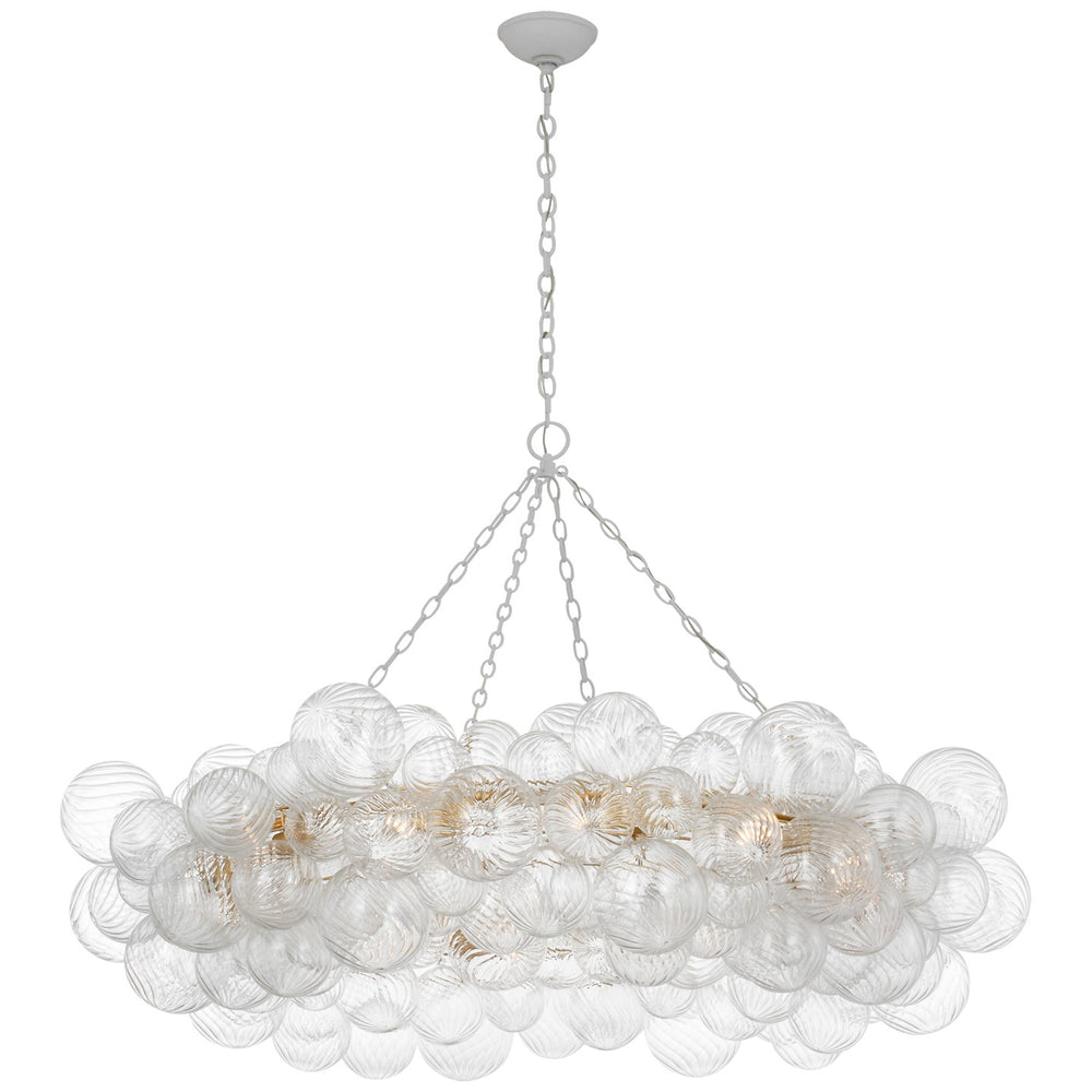 Visual Comfort Signature Canada - LED Chandelier - Talia - Plaster White and Clear Swirled Glass- Union Lighting Luminaires Decor
