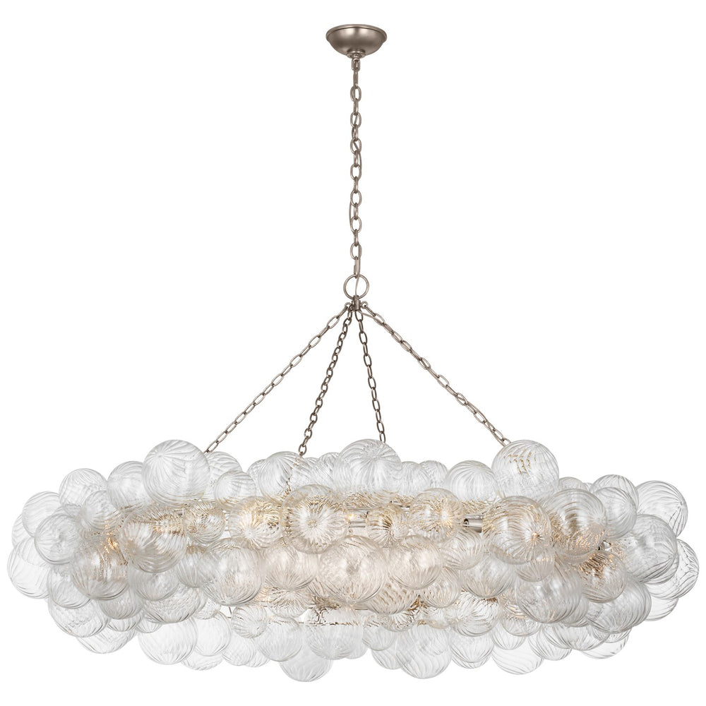 Visual Comfort Signature Canada - LED Chandelier - Talia - Burnished Silver Leaf and Clear Swirled Glass- Union Lighting Luminaires Decor