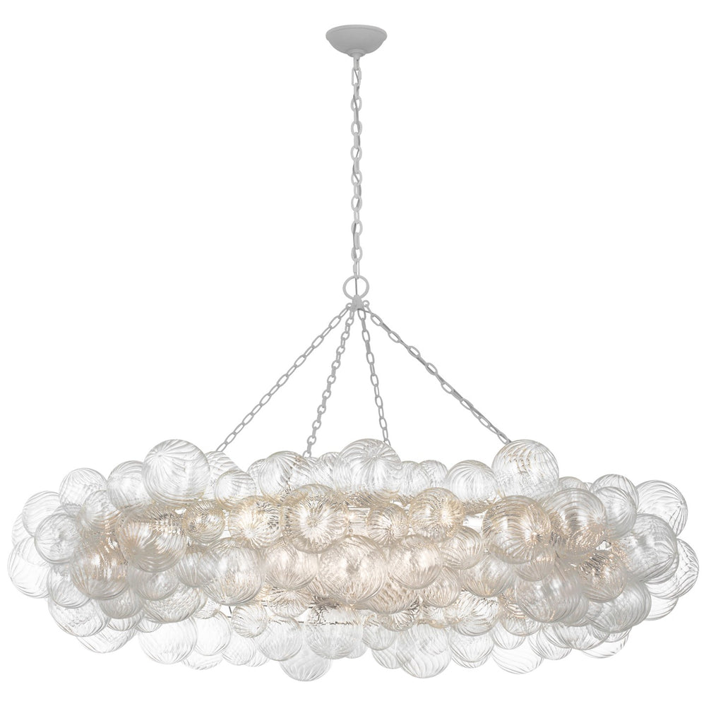 Visual Comfort Signature Canada - LED Chandelier - Talia - Plaster White and Clear Swirled Glass- Union Lighting Luminaires Decor