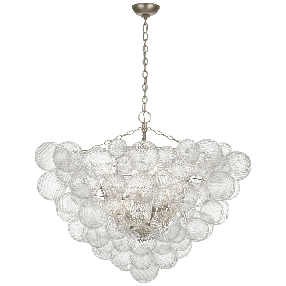 Visual Comfort Signature Canada - LED Chandelier - Talia - Burnished Silver Leaf and Clear Swirled Glass- Union Lighting Luminaires Decor