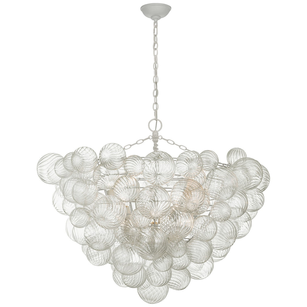 Visual Comfort Signature Canada - LED Chandelier - Talia - Plaster White and Clear Swirled Glass- Union Lighting Luminaires Decor