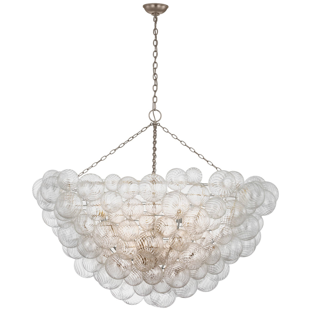 Visual Comfort Signature Canada - LED Chandelier - Talia - Burnished Silver Leaf and Clear Swirled Glass- Union Lighting Luminaires Decor
