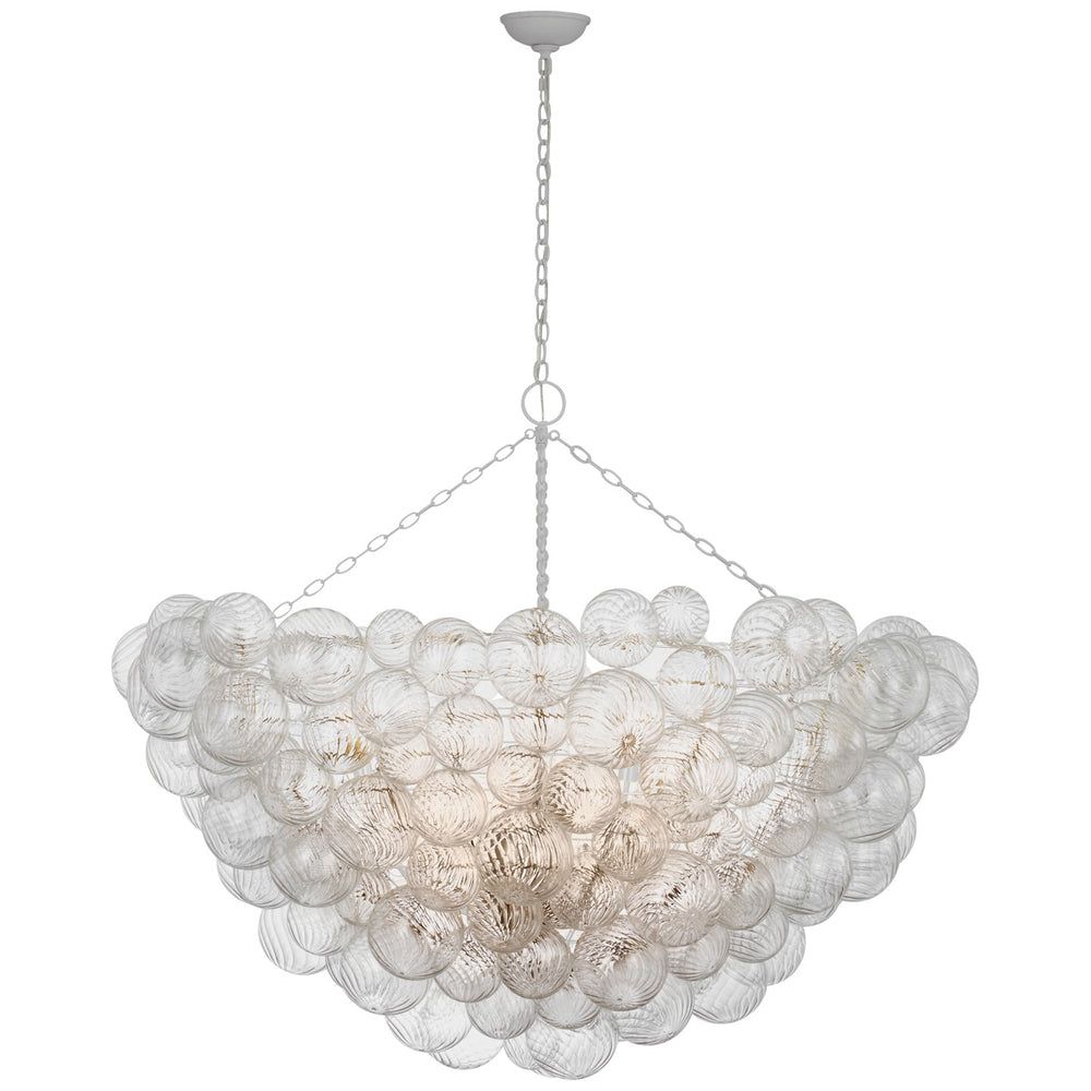 Visual Comfort Signature Canada - LED Chandelier - Talia - Plaster White and Clear Swirled Glass- Union Lighting Luminaires Decor