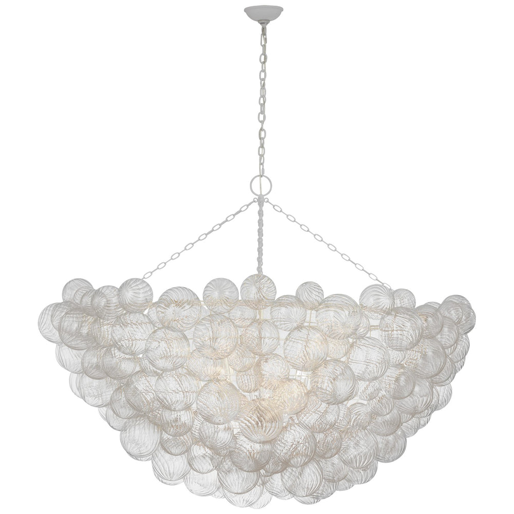 Visual Comfort Signature Canada - LED Chandelier - Talia - Plaster White and Clear Swirled Glass- Union Lighting Luminaires Decor