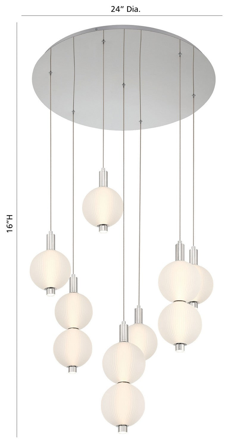 Eurofase Canada - PALMAS-CHD-7LT-30IN-PN-WH - PALMAS - Polished Nickel- Union Lighting Luminaires Decor