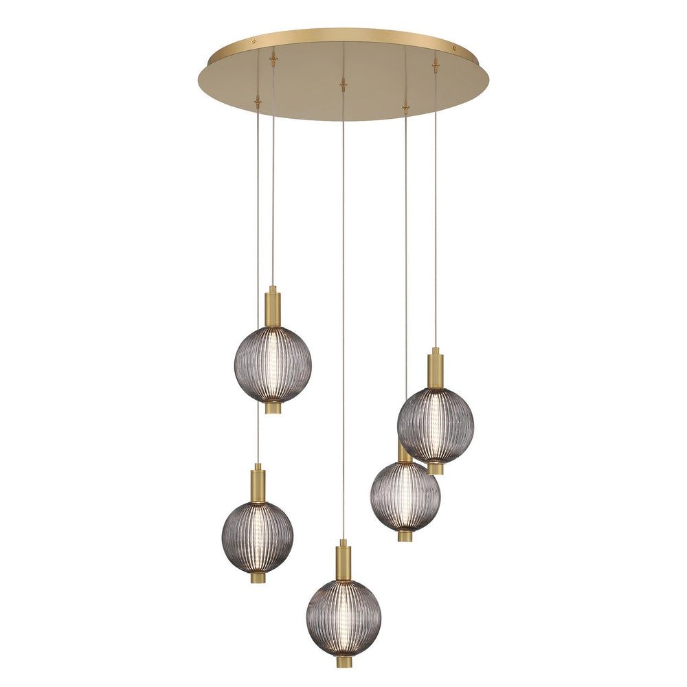 Eurofase Canada - PALMAS-CHD-5LT-24IN-GD-SK - PALMAS - Gold- Union Lighting Luminaires Decor