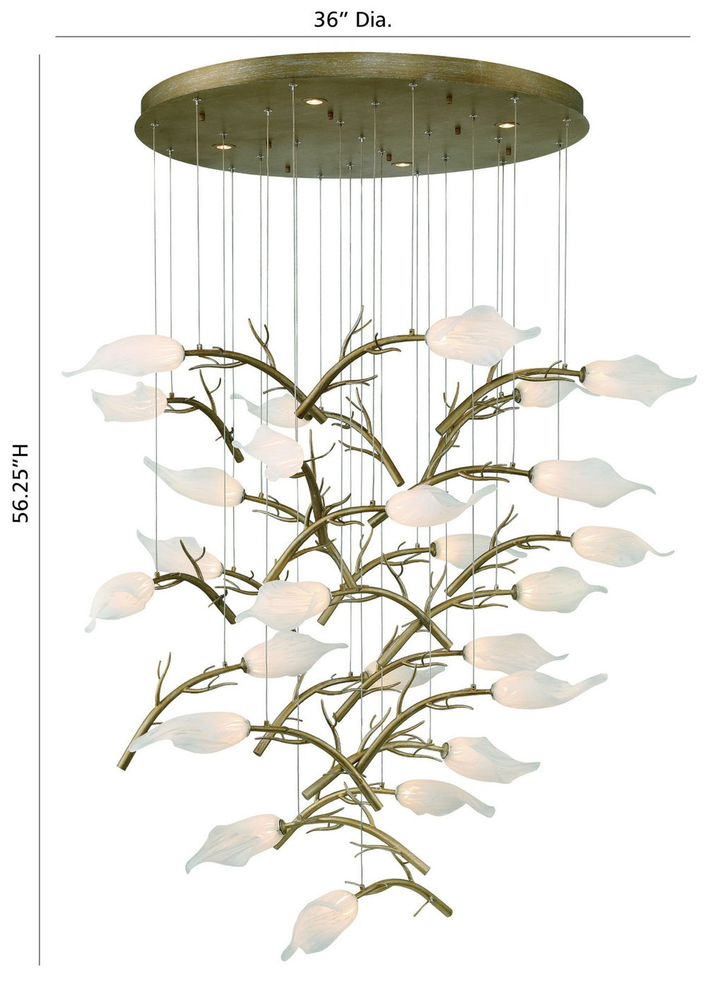 Eurofase Canada - MATERA-CHD-25LT-56IN-GD-WH - MATERA - Gold- Union Lighting Luminaires Decor