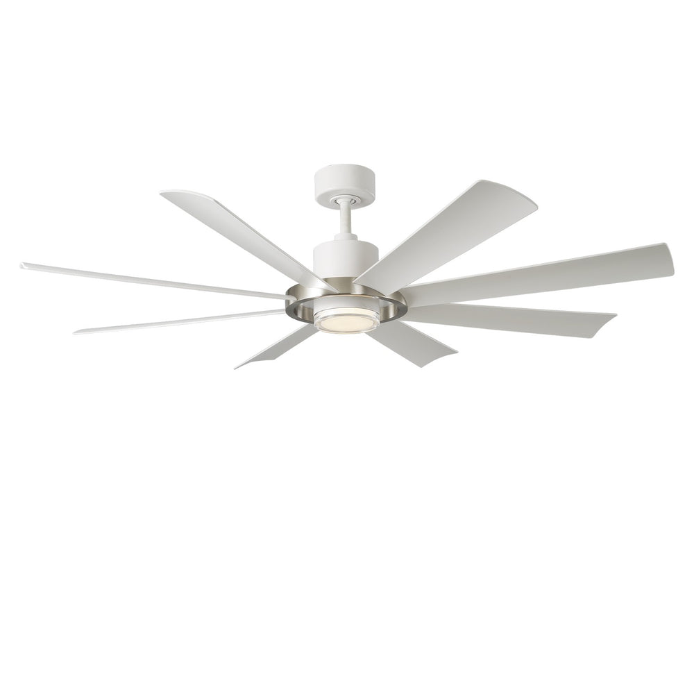 Modern Forms Fans Canada - 60" Ceiling Fan - Aura - Brushed Nickel/Matte White- Union Lighting Luminaires Decor