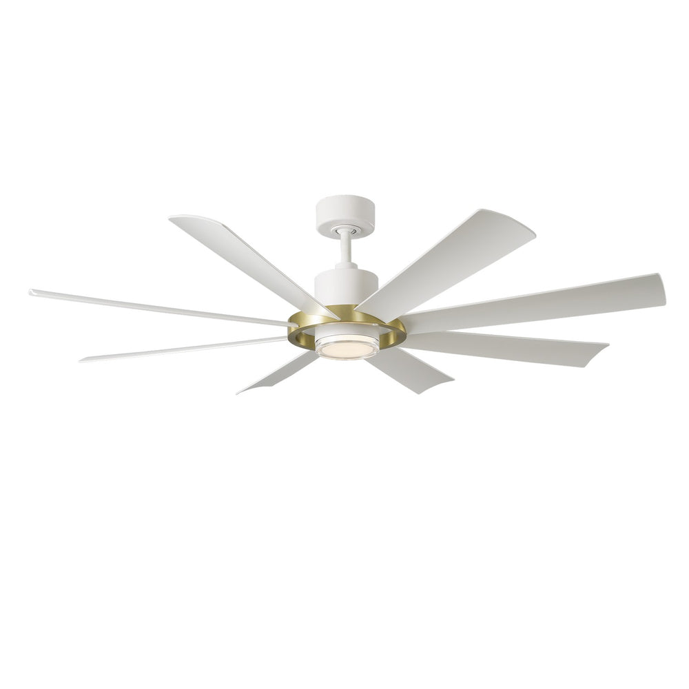 Modern Forms Fans Canada - 60" Ceiling Fan - Aura - Soft Brass/Matte White- Union Lighting Luminaires Decor