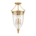 Hudson Valley Canada - Three Light Semi Flush Mount - Hanover - Aged Brass- Union Lighting Luminaires Decor