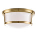 Hudson Valley Canada - Three Light Flush Mount - Newport - Aged Brass- Union Lighting Luminaires Decor
