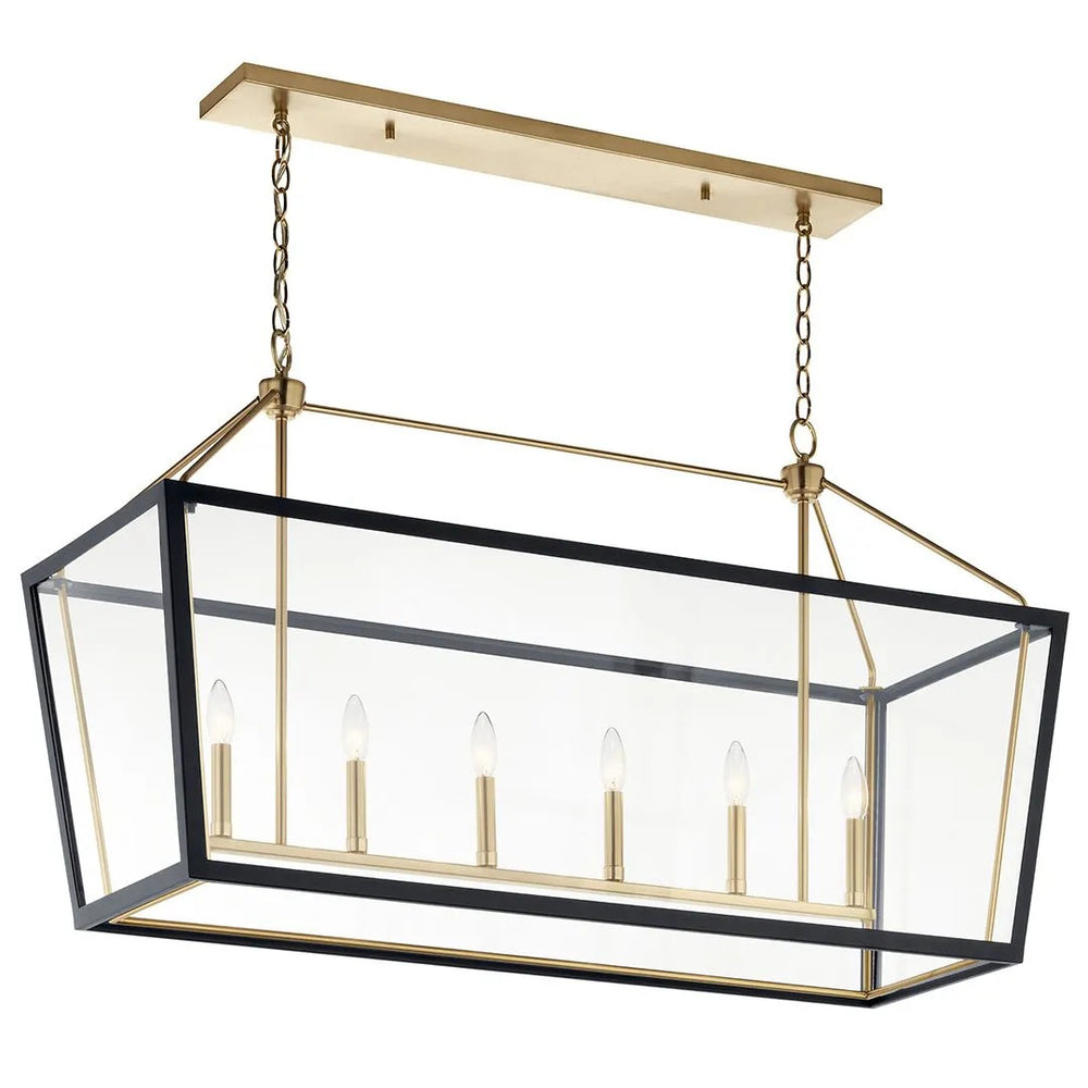 Kichler Canada - Six Light Linear Chandelier - Delvin - Champagne Bronze- Union Lighting Luminaires Decor