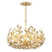 Crystorama - Five Light Chandelier - Broche - Antique Gold- Union Lighting Luminaires Decor