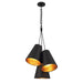 Crystorama - Three Light Pendant - Alston - Matte Black + Antique Gold- Union Lighting Luminaires Decor