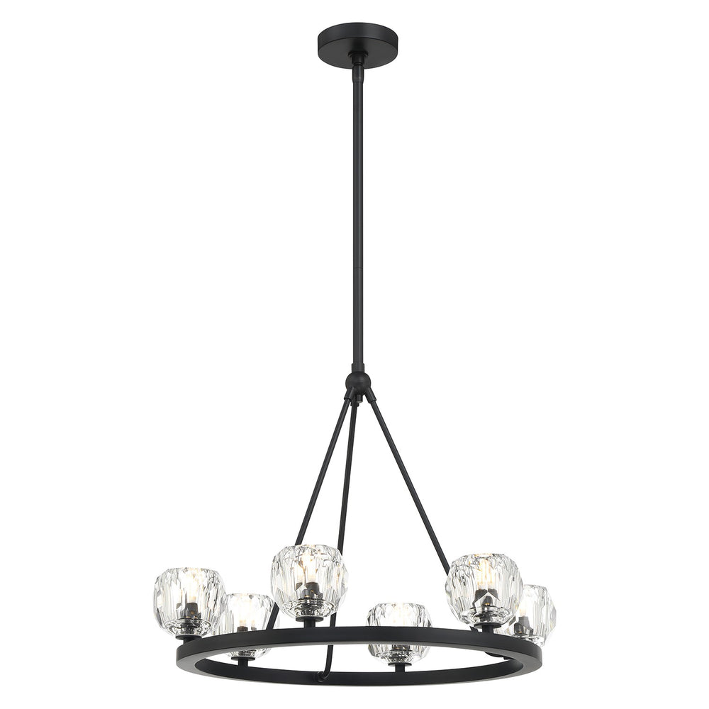 Crystorama - LED Chandelier - Aragon - Matte Black- Union Lighting Luminaires Decor