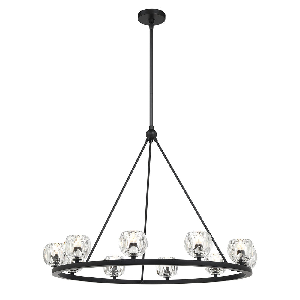 Crystorama - LED Chandelier - Aragon - Matte Black- Union Lighting Luminaires Decor