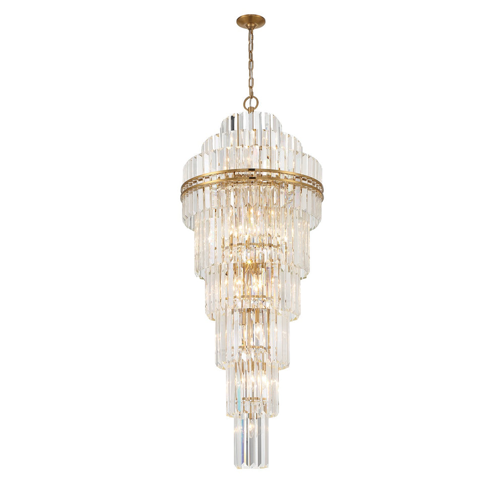 Crystorama - 31 Light Chandelier - Hayes - Aged Brass- Union Lighting Luminaires Decor