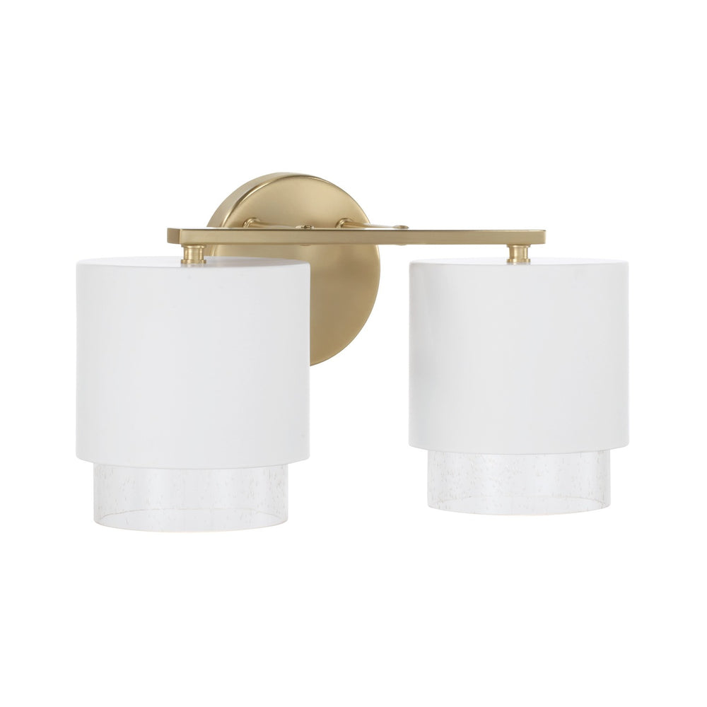 Capital Lighting - Two Light Vanity - Weller - Matte Brass and White- Union Lighting Luminaires Decor