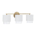 Capital Lighting - Three Light Vanity - Weller - Matte Brass and White- Union Lighting Luminaires Decor