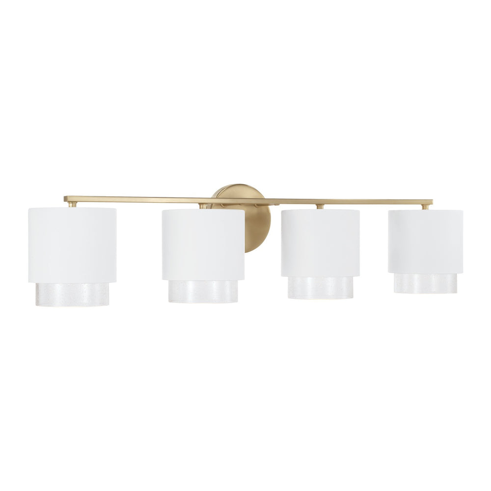 Capital Lighting - Four Light Vanity - Weller - Matte Brass and White- Union Lighting Luminaires Decor