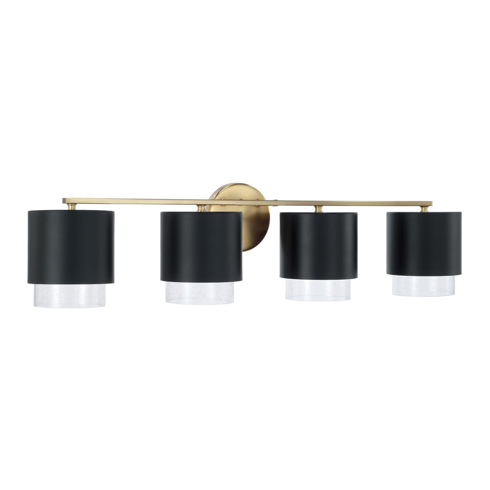 Capital Lighting - Four Light Vanity - Weller - Matte Brass and Black- Union Lighting Luminaires Decor