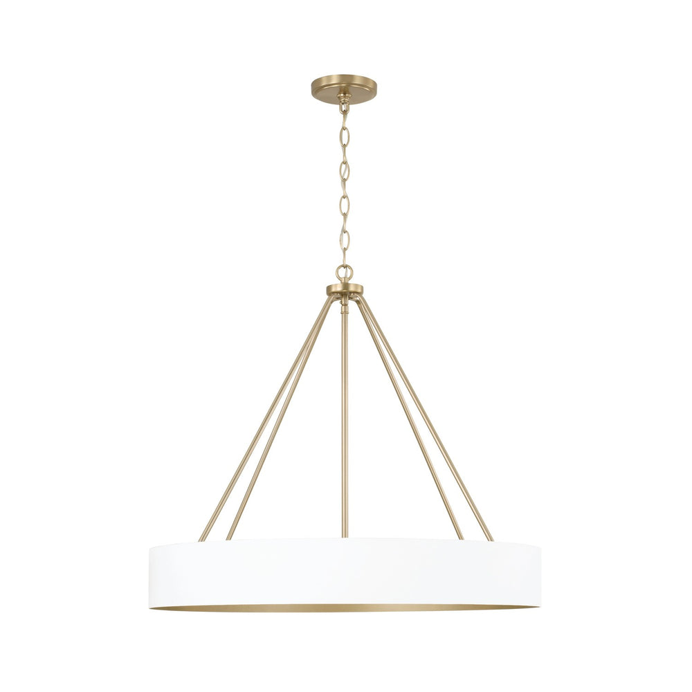 Capital Lighting - Four Light Chandelier - Weller - Matte Brass and White- Union Lighting Luminaires Decor