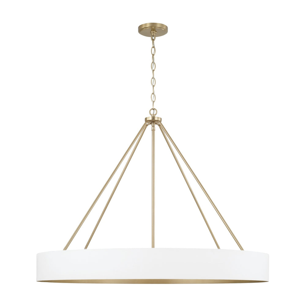 Capital Lighting - Six Light Chandelier - Weller - Matte Brass and White- Union Lighting Luminaires Decor